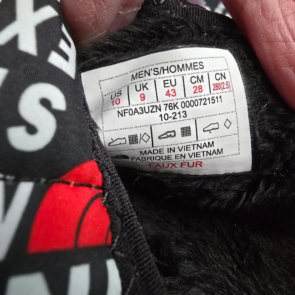 The North Face NF0A3UZN Nuptse Tent‎ Mule V Slippers Black Men's US 10 NWOB New